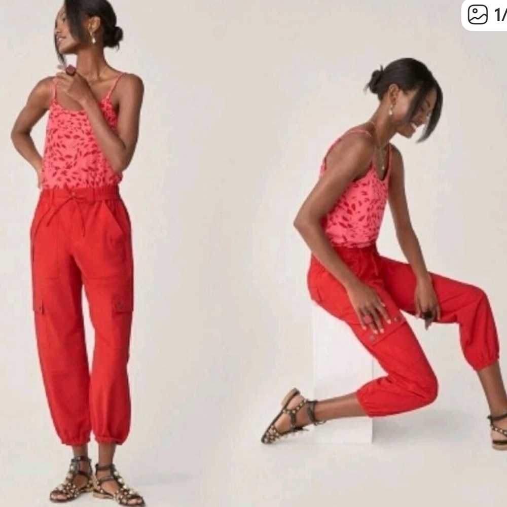 CAbi Quantum Cargo Jogger Pants In Red Style Number 6396 - Picture 2 of 6